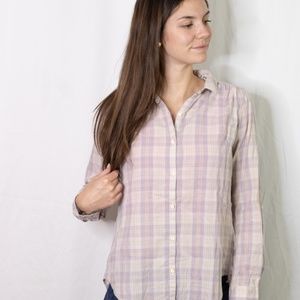 Isabella Sinclair Lavender Plaid Lace Detail Shirt